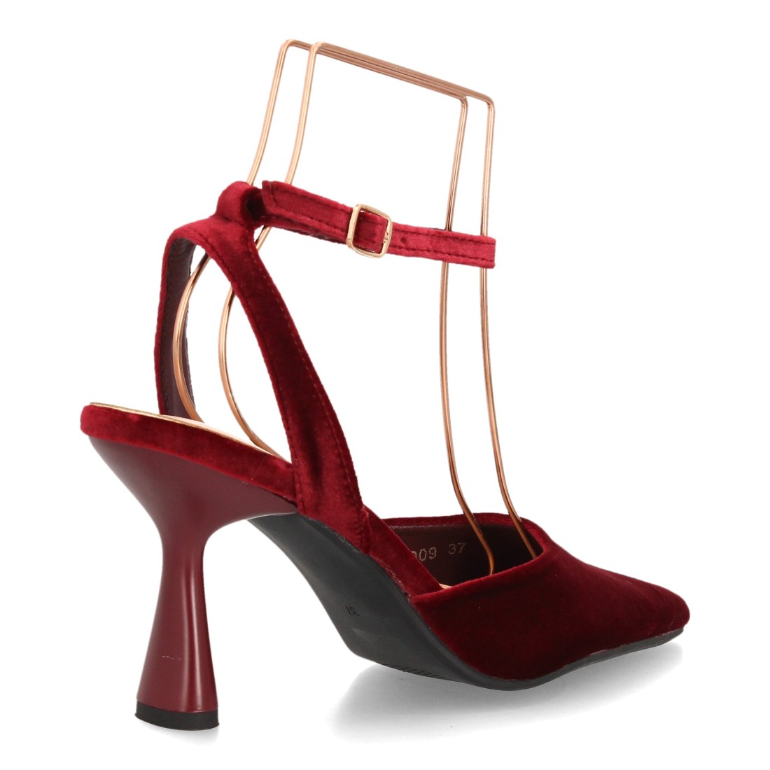 Zapatos de Salón Burdeos Destalonados con Pulsera y Tacón de Copa 4 Zapatos de Salón Burdeos Destalonados con Pulsera y Tacón de Copa - Imagen 4