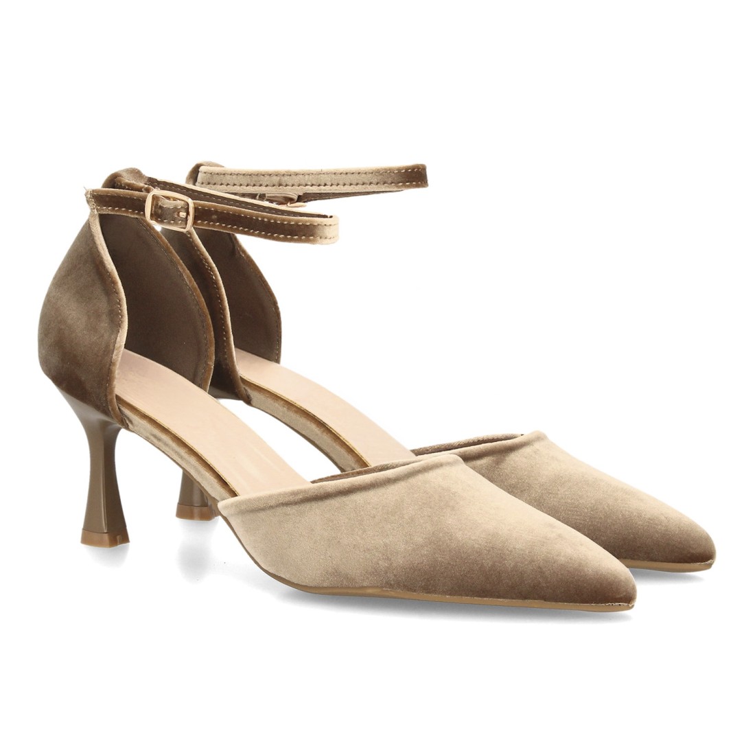 Zapatos de Salón Kaki con Pulsera y Tacón de Copa 1 Zapatos de Salón Kaki con Pulsera y Tacón de Copa