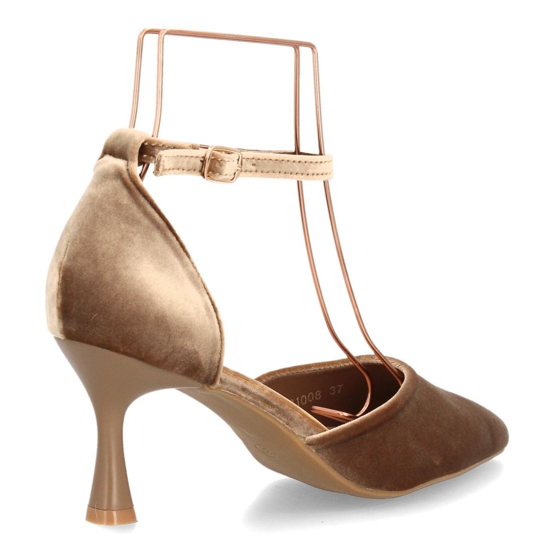 Zapatos de Salón Kaki con Pulsera y Tacón de Copa 4 Zapatos de Salón Kaki con Pulsera y Tacón de Copa - Imagen 4