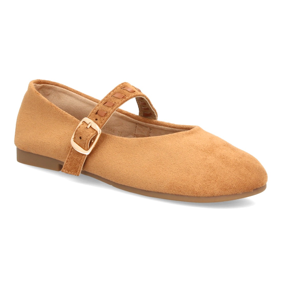 Bailarinas Camel de Antelina con Pulsera Trenzada y Hebilla Dorada 3 Bailarinas Camel de Antelina con Pulsera Trenzada y Hebilla Dorada - Imagen 3