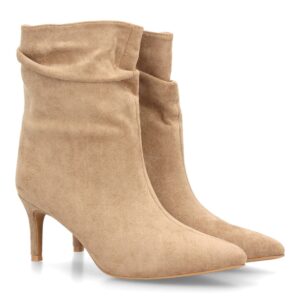 Botines Kaki de Antelina con Tacón Fino