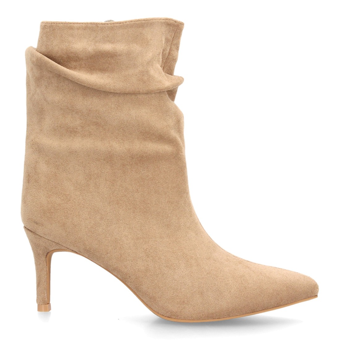 Botines Kaki de Antelina con Tacón Fino 2 Botines Kaki de Antelina con Tacón Fino - Imagen 2