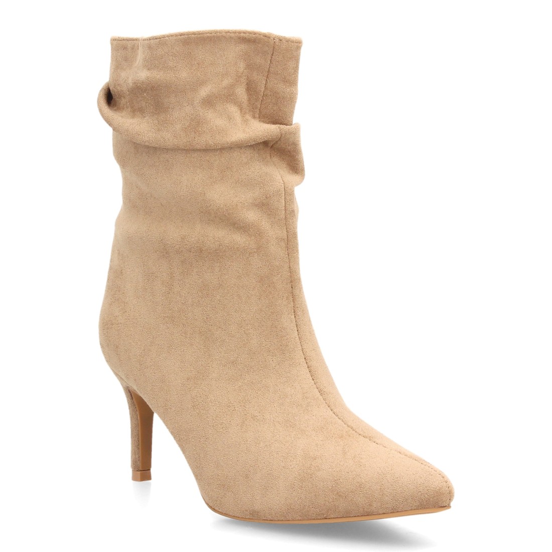 Botines Kaki de Antelina con Tacón Fino 3 Botines Kaki de Antelina con Tacón Fino - Imagen 3