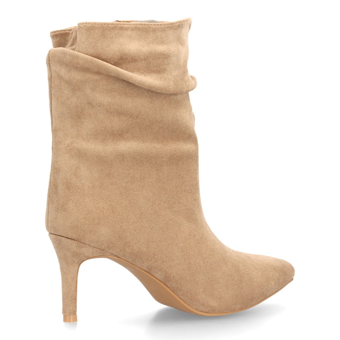 Botines Kaki de Antelina con Tacón Fino 4 Botines Kaki de Antelina con Tacón Fino - Imagen 4
