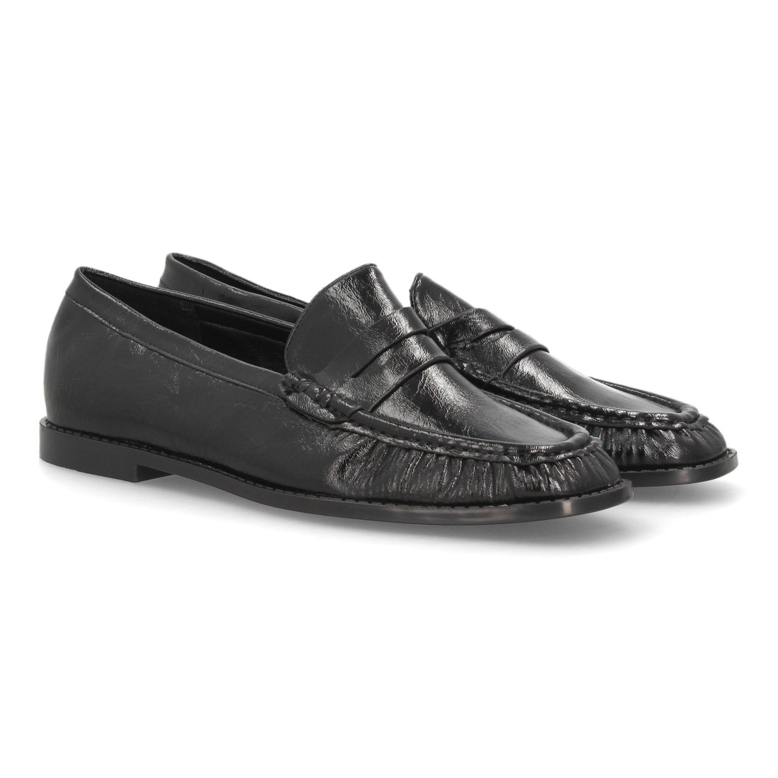 Mocasines Negros Efecto Charol para Mujer 1 Mocasines Negros Efecto Charol para Mujer