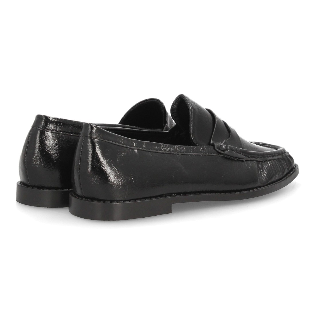 Mocasines Negros Efecto Charol para Mujer 5 Mocasines Negros Efecto Charol para Mujer - Imagen 5