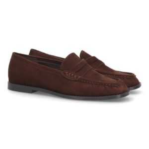 Mocasines Marrón Chocolate Efecto Ante para Mujer