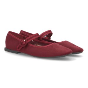 Bailarinas Burdeos de Antelina con Pulsera y Hebilla